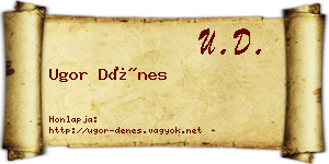 Ugor Dénes névjegykártya